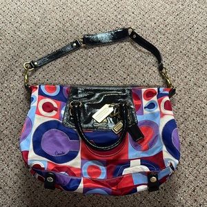 Coach multi colored shoulder purse